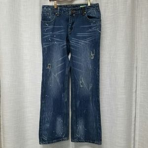 URBAN BEHAVIOR Distressed Boot Cut Jeans SZ 32×34